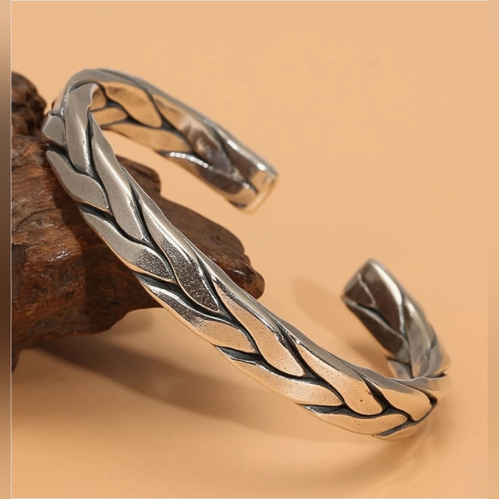 Braided Sterling Silver Cuf/ Chevron CUFF - Picture 6 of 7
